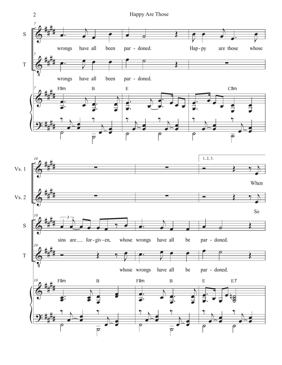 Happy Are Those (Duet for Soprano and Tenor solo) Tenor Voice scores gallery preview page 2