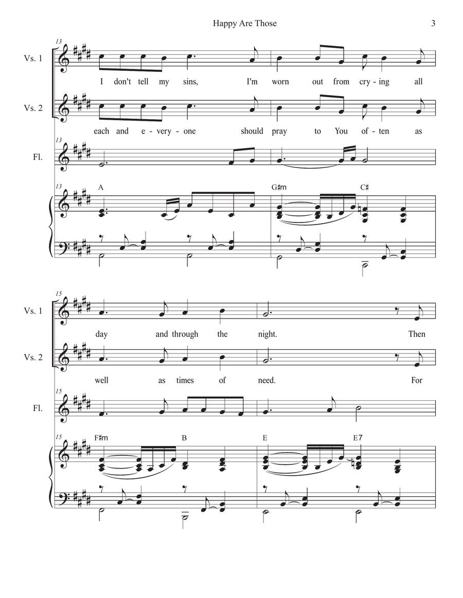 Happy Are Those (Duet for Soprano and Tenor solo) Tenor Voice scores gallery preview page 3