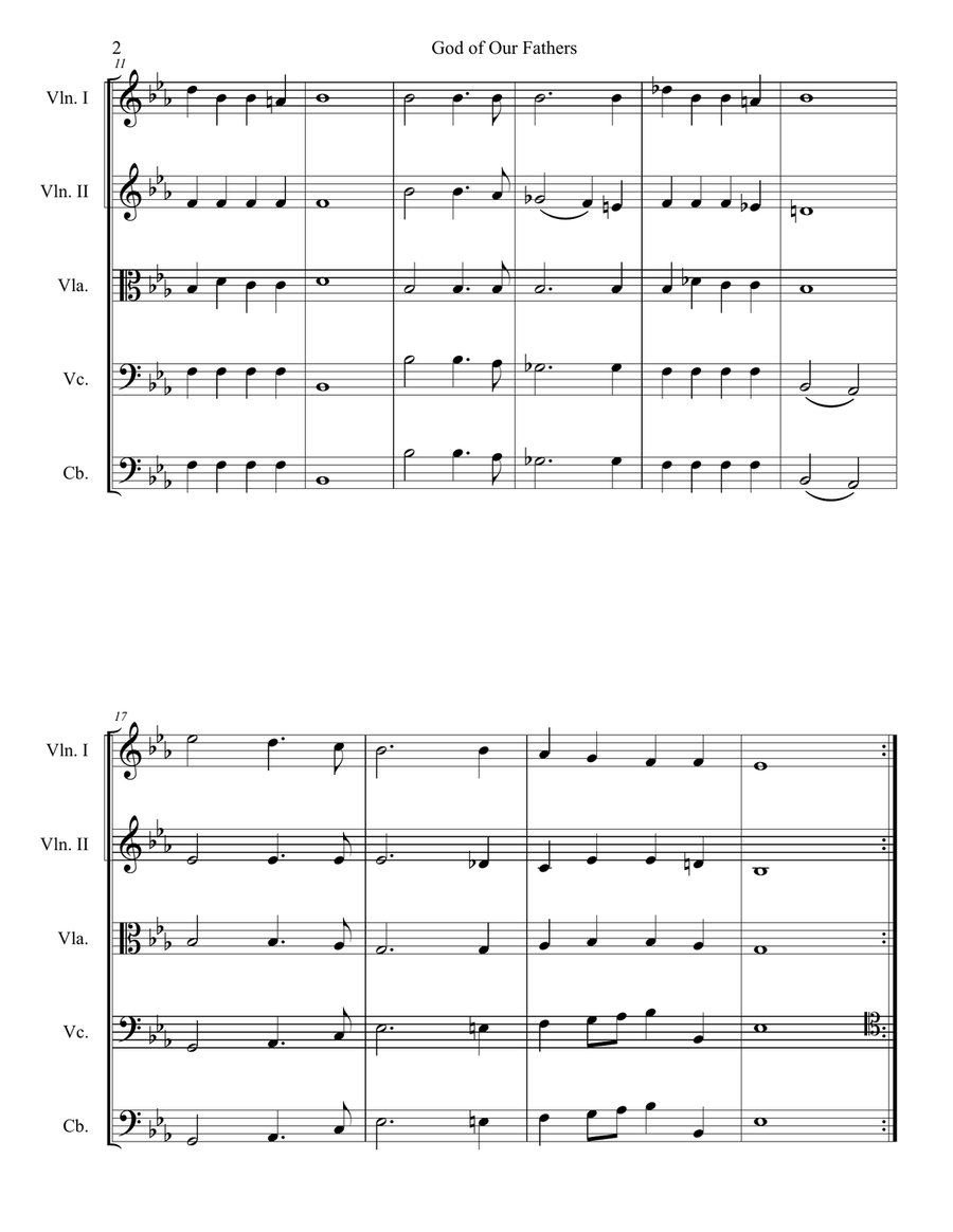 God of Our Fathers God of Our Fathers String Quintet scores gallery preview page 4