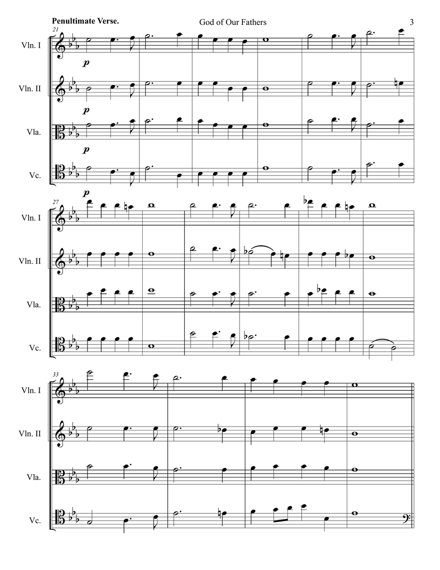 God of Our Fathers God of Our Fathers String Quintet scores gallery preview page 5