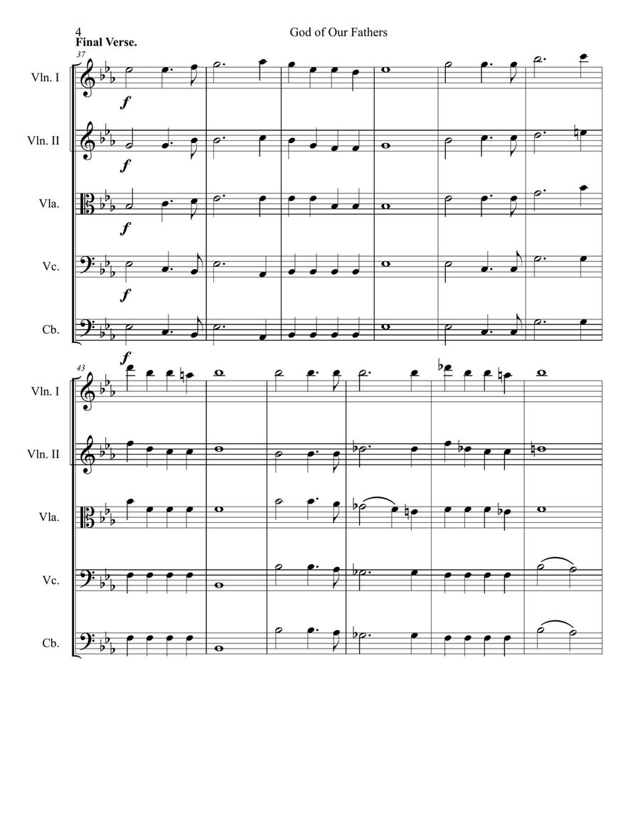 God of Our Fathers God of Our Fathers String Quintet scores gallery preview page 6