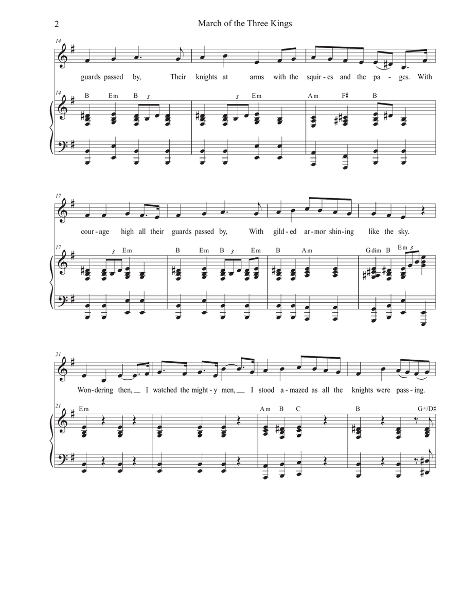 March of the Three Kings (Unison choir) Unison Choir scores gallery preview page 2