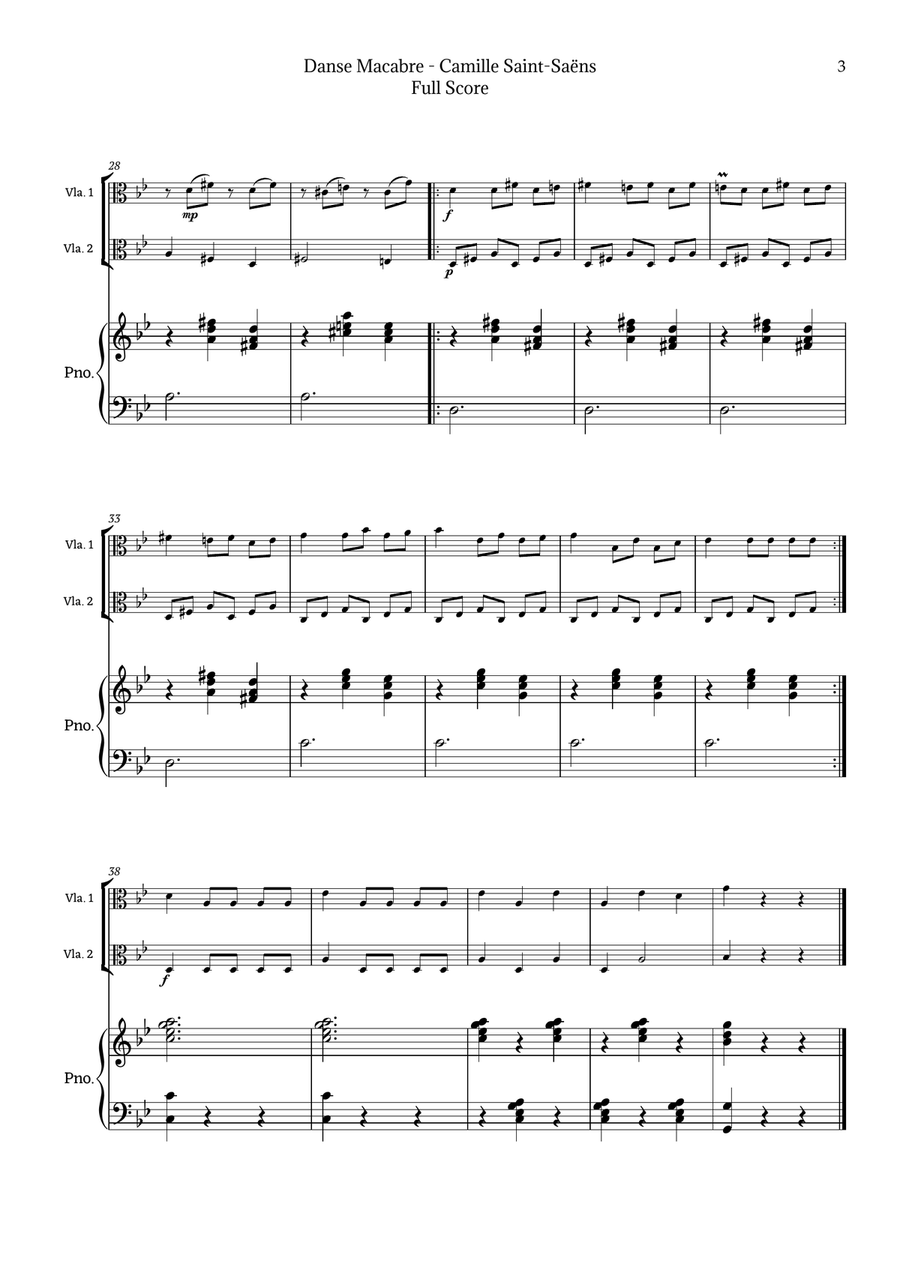 Danse Macabre by Camille Saint-Saëns String Duet scores gallery preview page 3