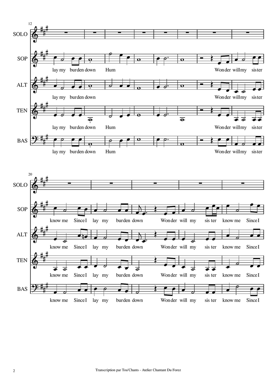 Burden Down Burden Down 4-Part scores gallery preview page 2
