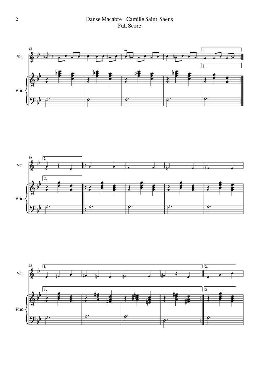 Danse Macabre by Camille Saint-Saëns Chamber Music scores gallery preview page 2