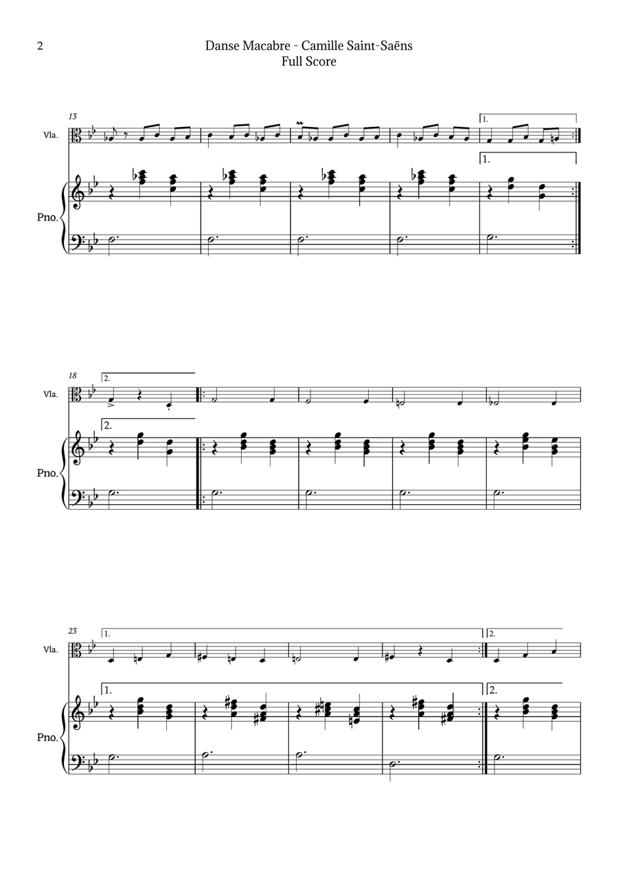 Danse Macabre by Camille Saint-Saëns Chamber Music scores gallery preview page 2
