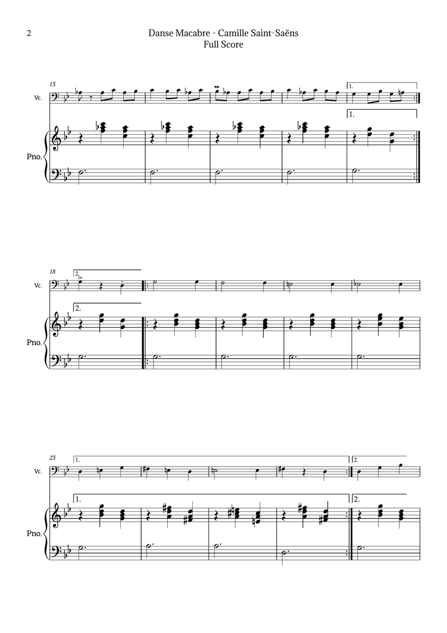 Danse Macabre by Camille Saint-Saëns Chamber Music scores gallery preview page 2