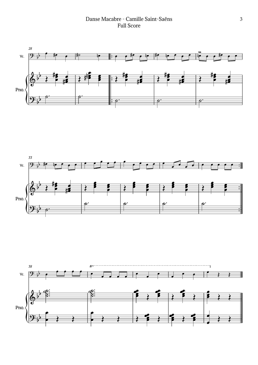 Danse Macabre by Camille Saint-Saëns Chamber Music scores gallery preview page 3