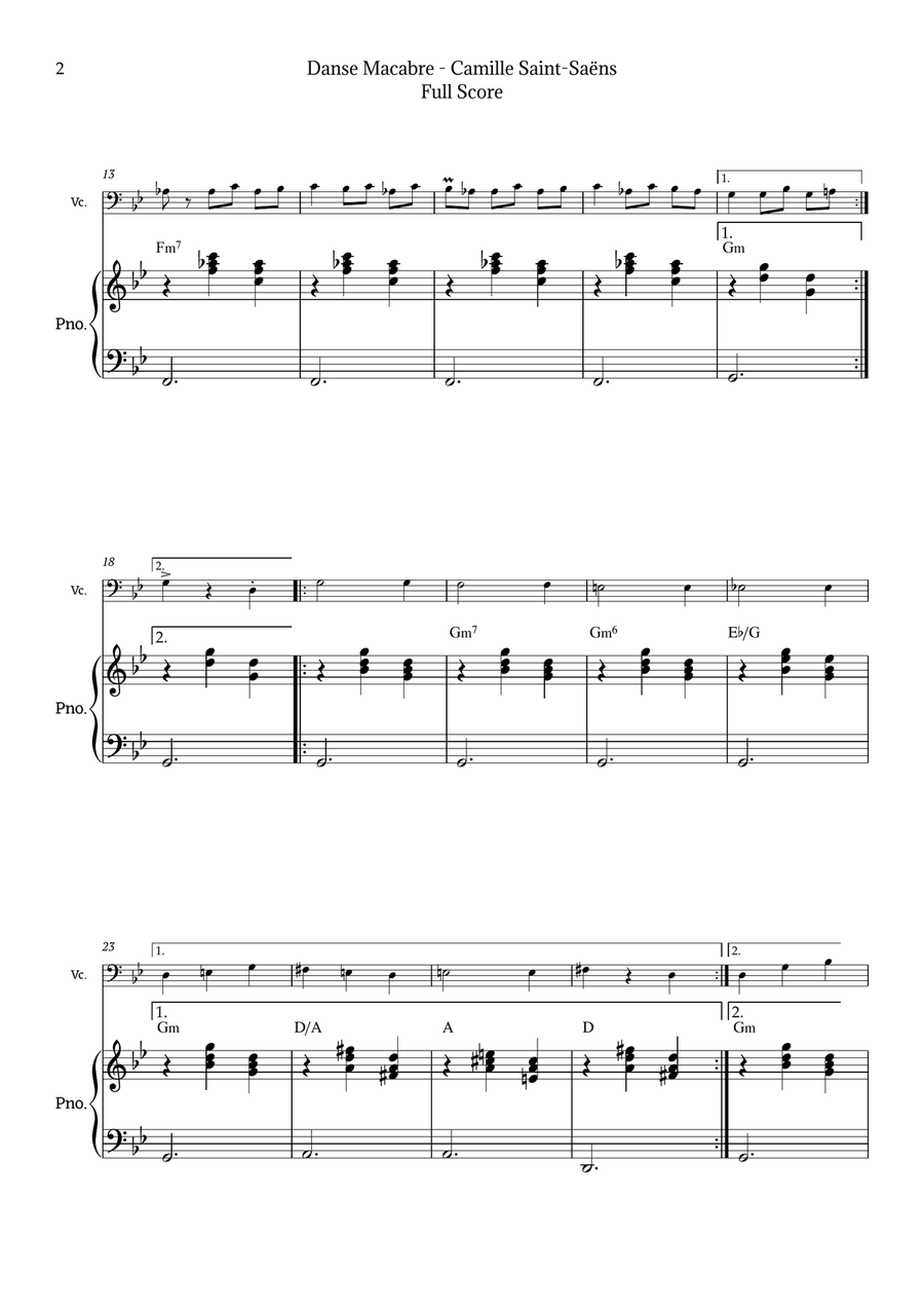 Danse Macabre by Camille Saint-Saëns Chamber Music scores gallery preview page 2