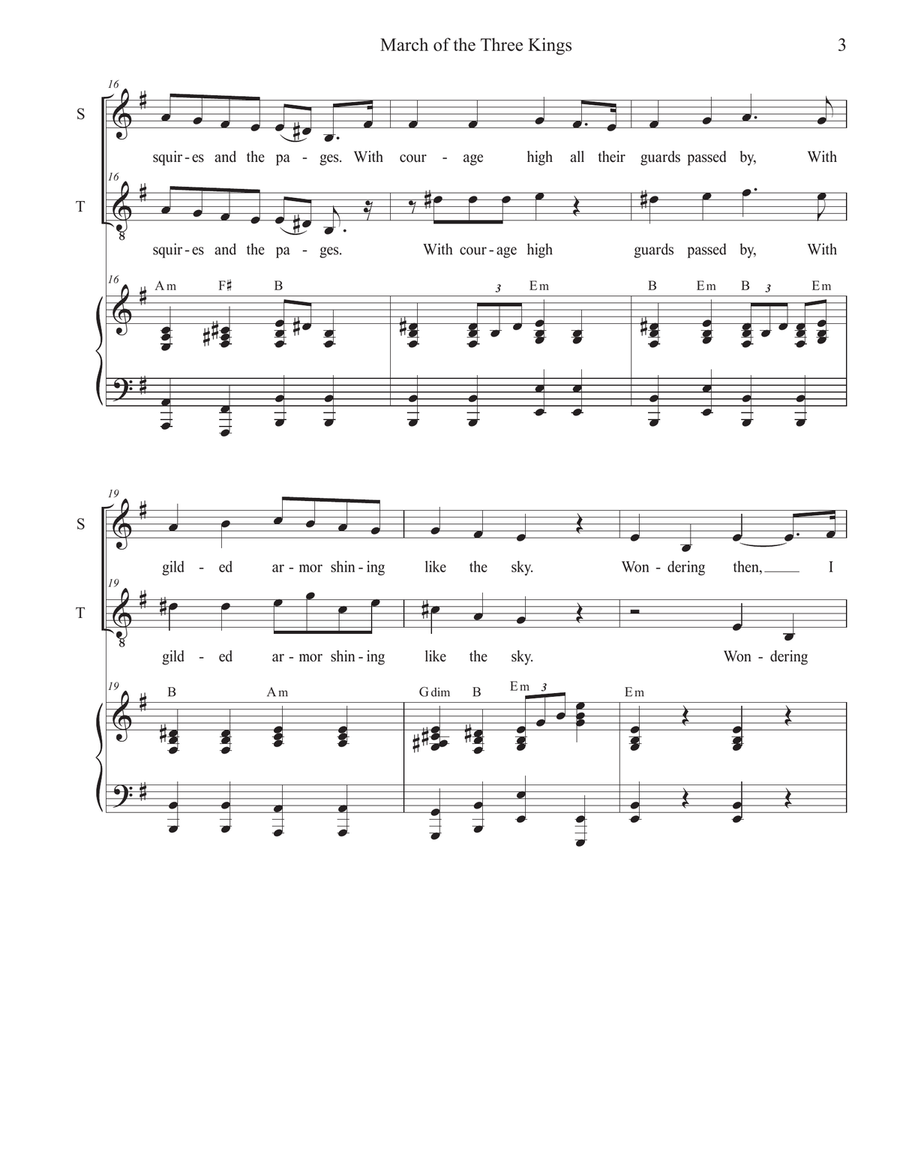 March of the Three Kings (Duet for Soprano and Tenor solo) Tenor Voice scores gallery preview page 3