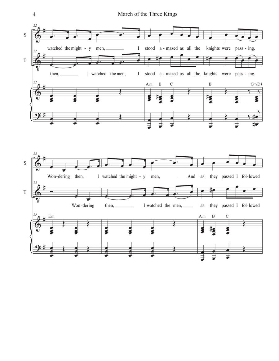 March of the Three Kings (Duet for Soprano and Tenor solo) Tenor Voice scores gallery preview page 4