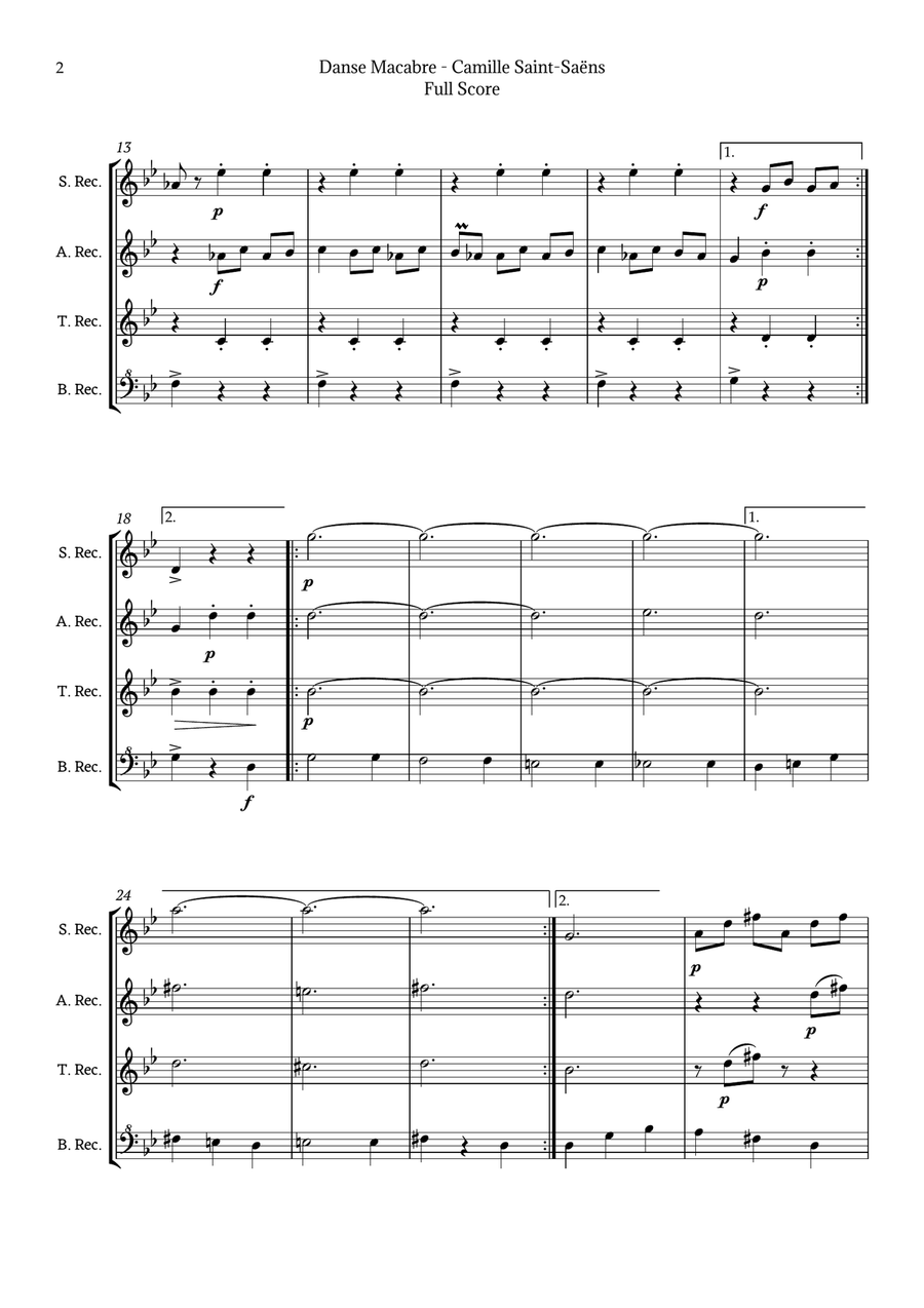 Danse Macabre by Camille Saint-Saëns Chamber Music scores gallery preview page 2