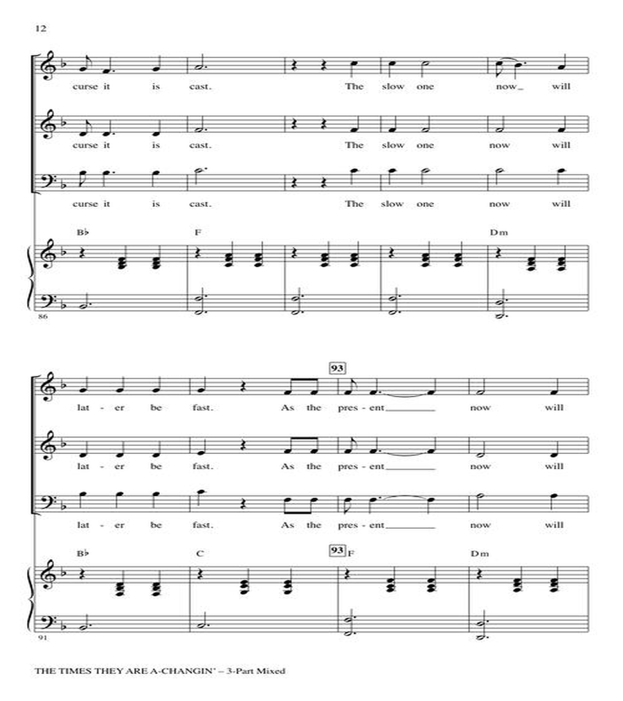 The Times They Are A-Changin' 3-Part scores gallery preview page 5