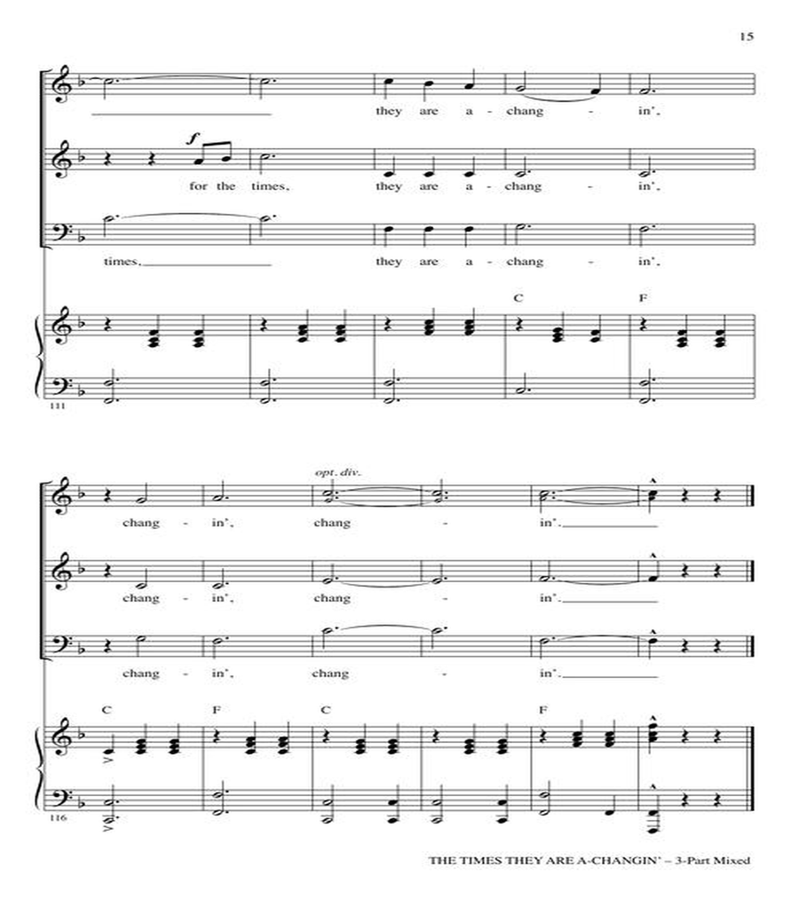 The Times They Are A-Changin' 3-Part scores gallery preview page 6