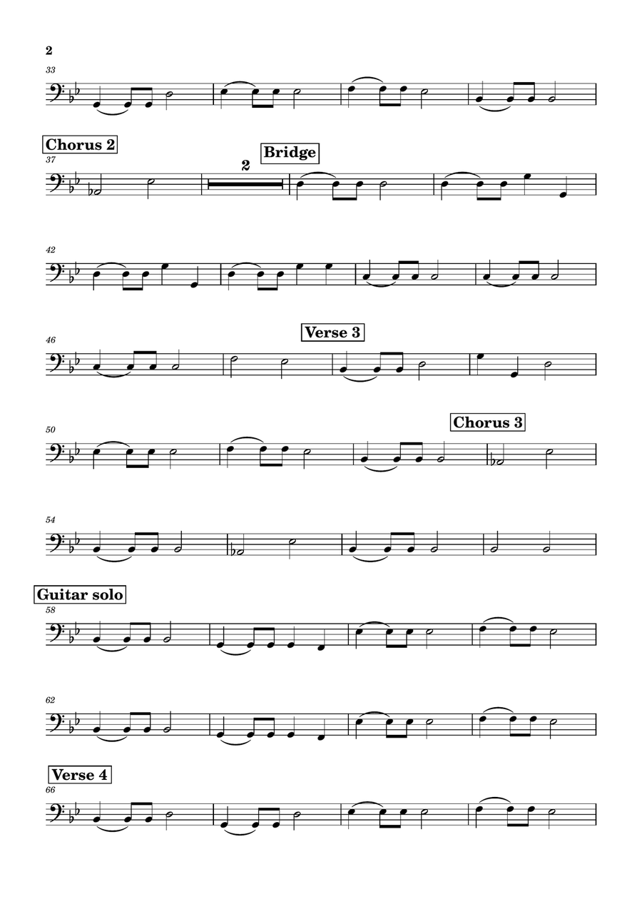 Love Hurts Love Hurts Bass Guitar scores gallery preview page 2