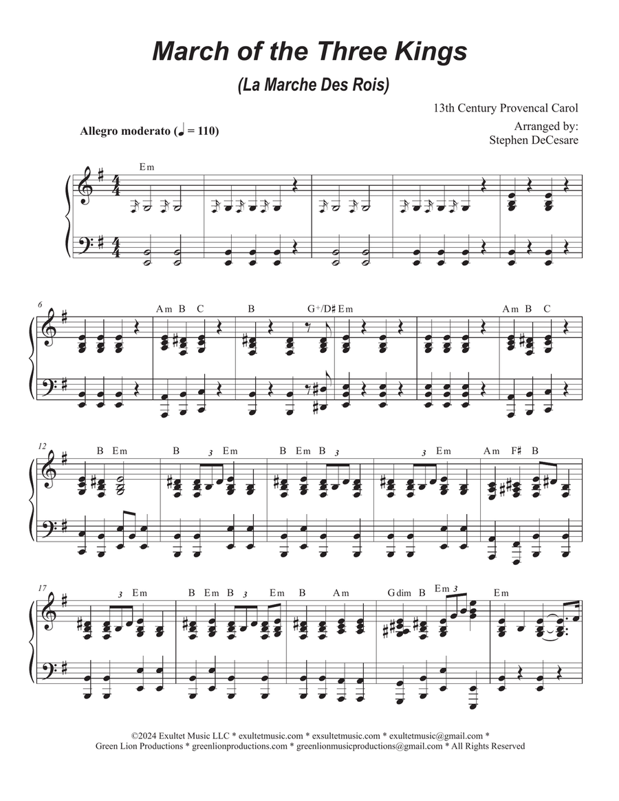March of the Three Kings (Baritone Saxophone and Piano) Baritone Saxophone scores gallery preview page 5