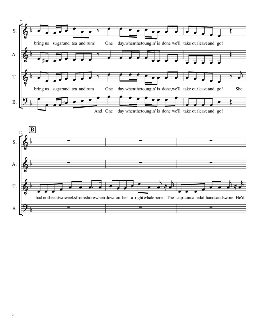 The Wellerman The Wellerman 4-Part scores gallery preview page 2