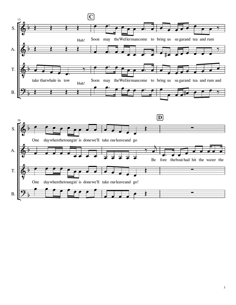 The Wellerman The Wellerman 4-Part scores gallery preview page 3
