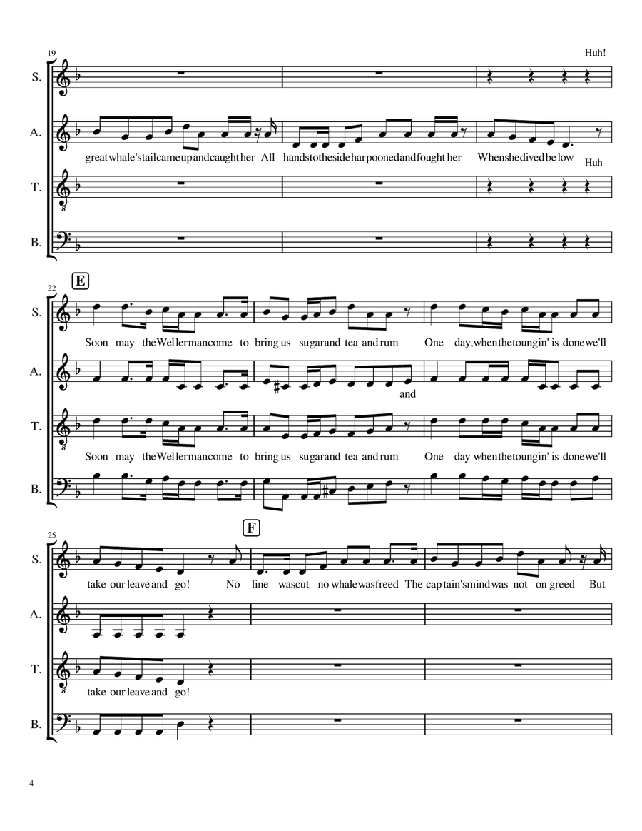 The Wellerman The Wellerman 4-Part scores gallery preview page 4