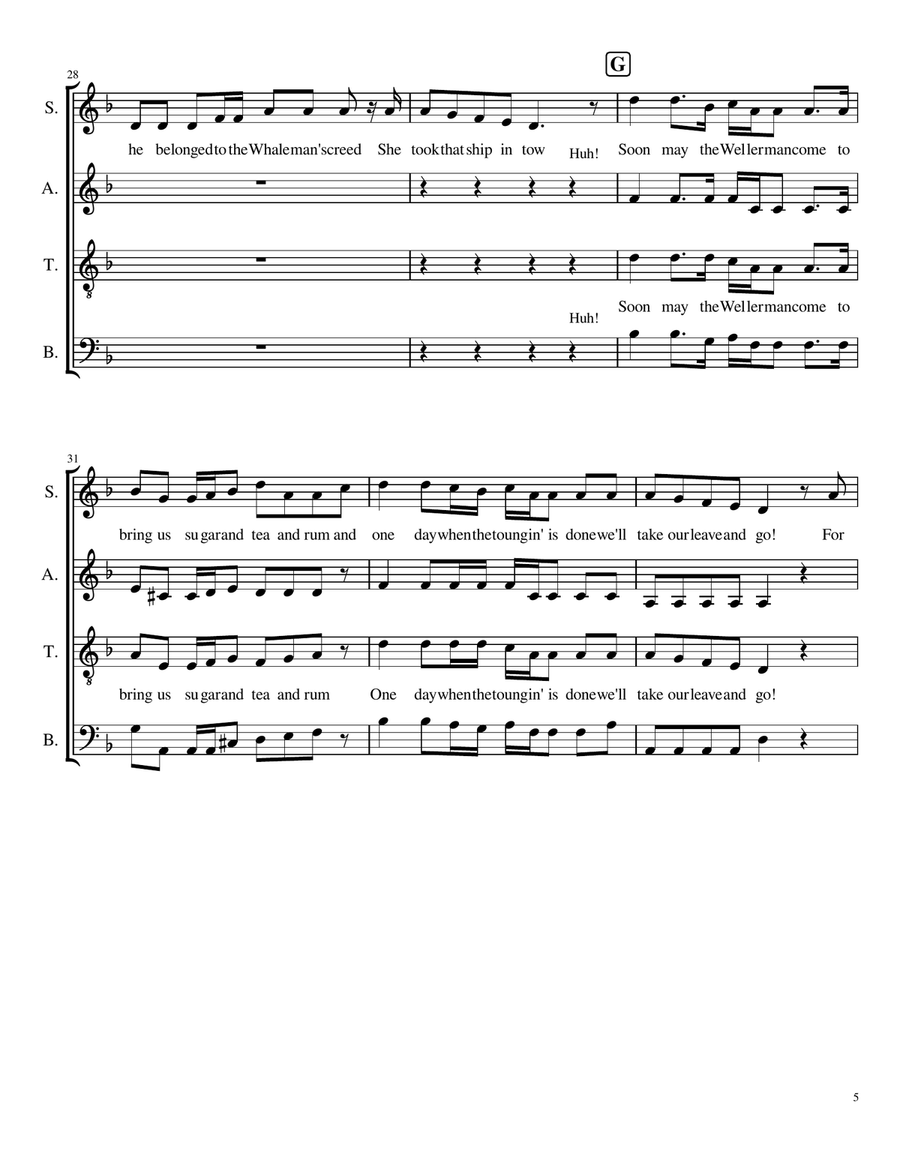 The Wellerman The Wellerman 4-Part scores gallery preview page 5