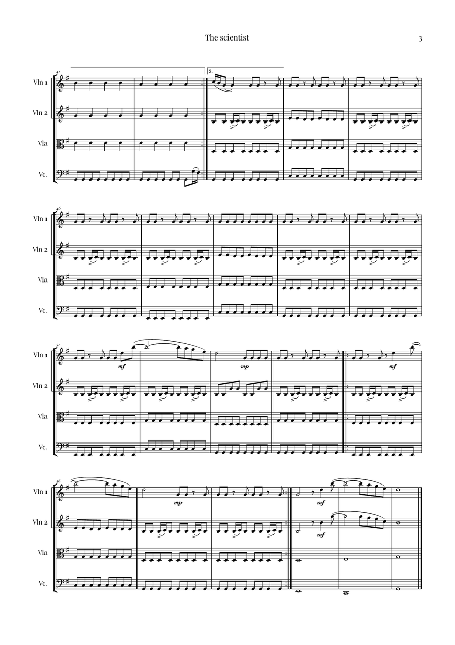 The Scientist String Quartet scores gallery preview page 3