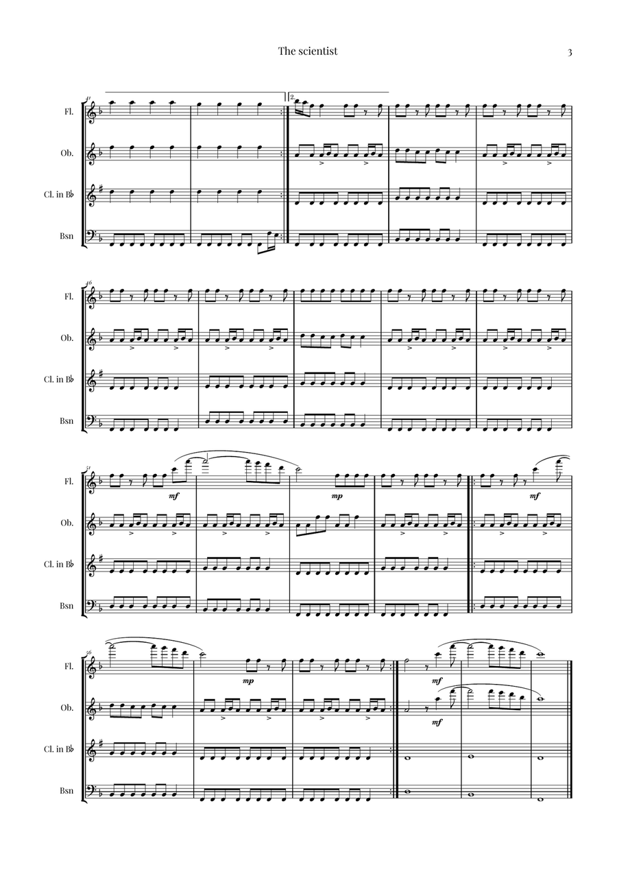The Scientist Woodwind Quartet scores gallery preview page 3