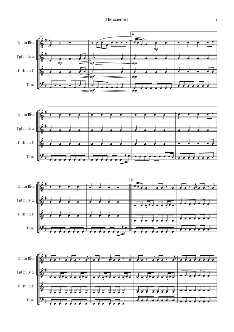 The Scientist Brass Quartet scores gallery preview page 3