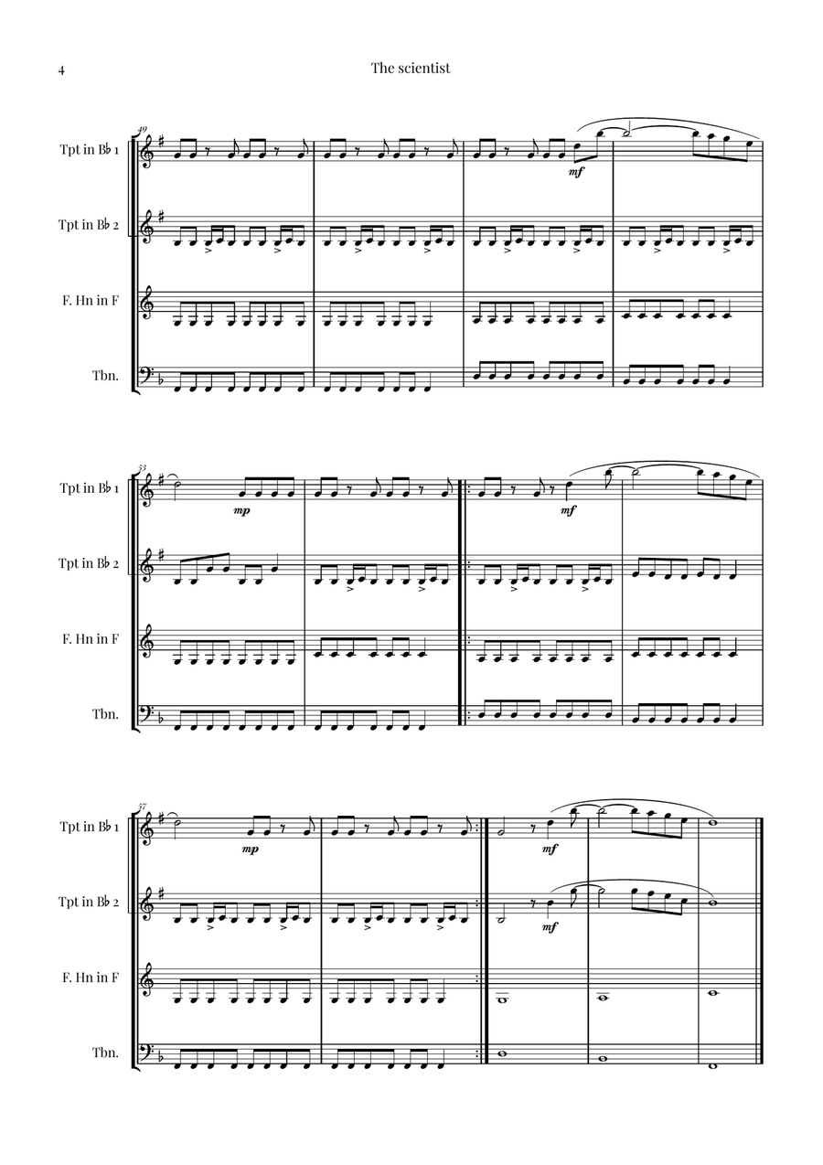The Scientist Brass Quartet scores gallery preview page 4