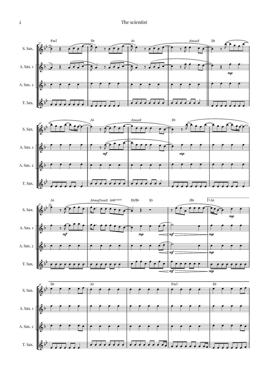 The Scientist Saxophone Quartet scores gallery preview page 2