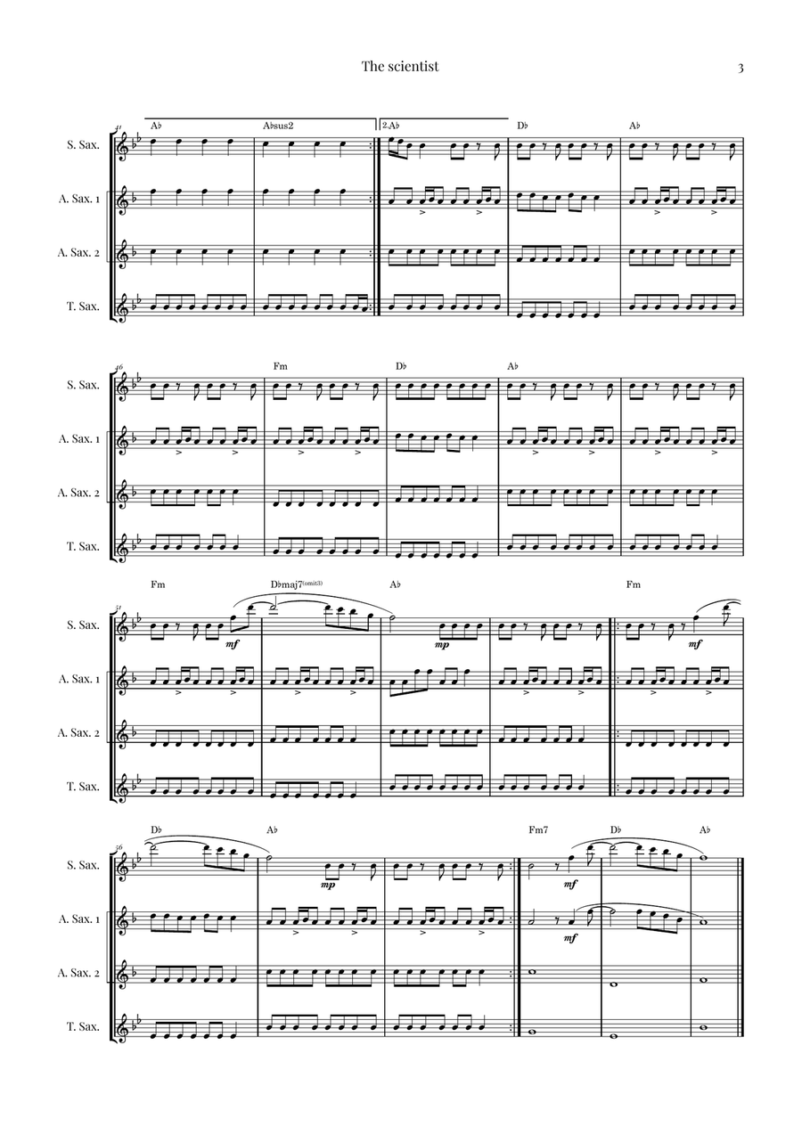 The Scientist Saxophone Quartet scores gallery preview page 3