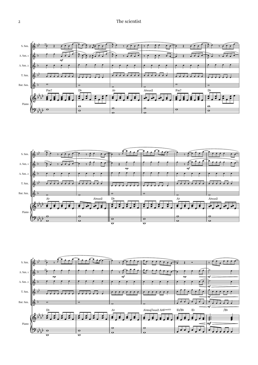 The Scientist Saxophone Quintet scores gallery preview page 2