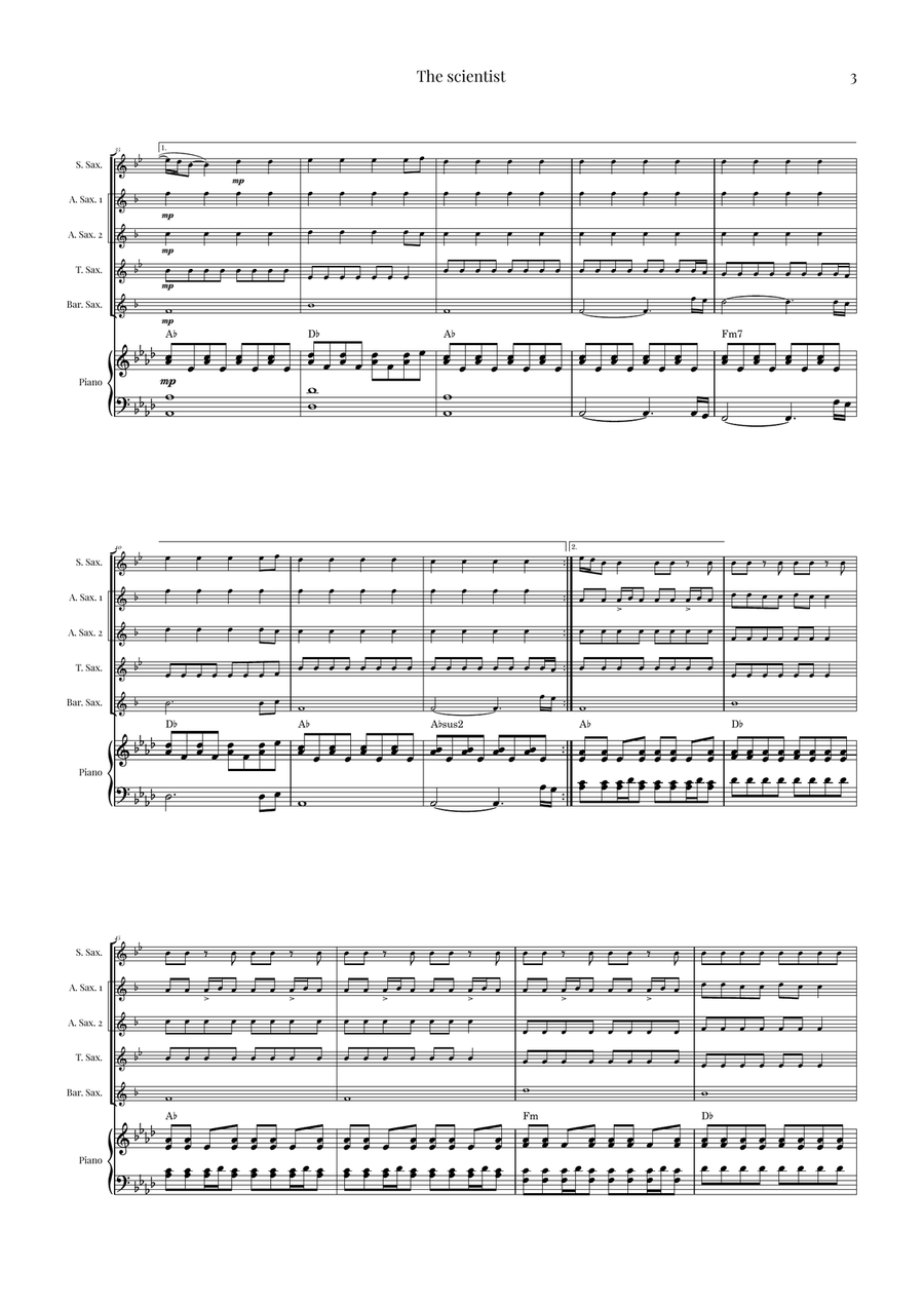 The Scientist Saxophone Quintet scores gallery preview page 3