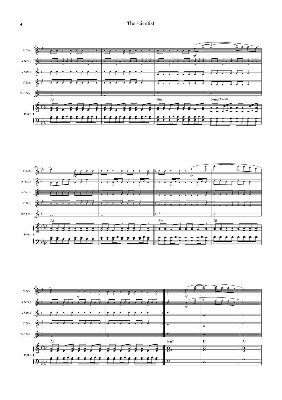 The Scientist Saxophone Quintet scores gallery preview page 4