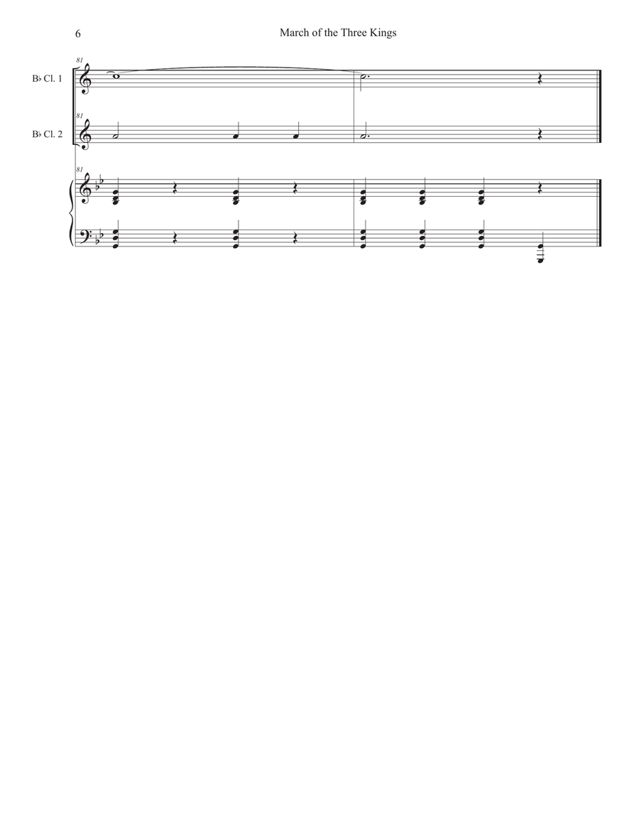March of the Three Kings (Duet for Bb-Clarinet) Clarinet Duet scores gallery preview page 6