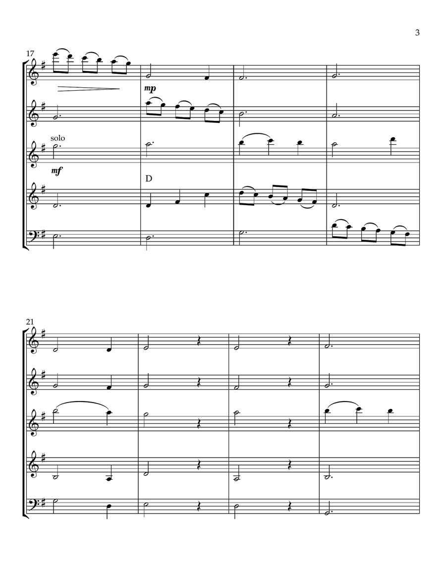 Bring A Torch Jeanette Isabella Woodwind Quintet scores gallery preview page 3