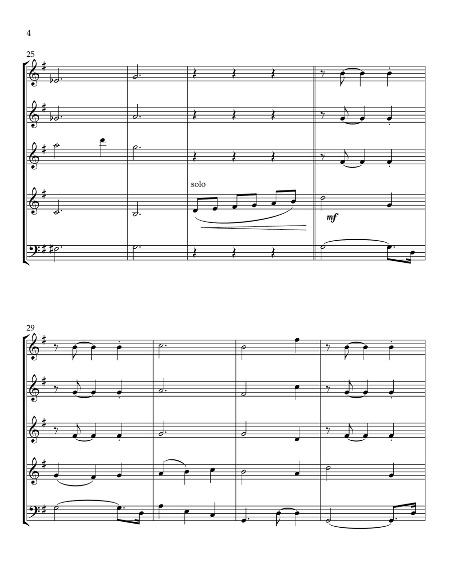 Bring A Torch Jeanette Isabella Woodwind Quintet scores gallery preview page 4