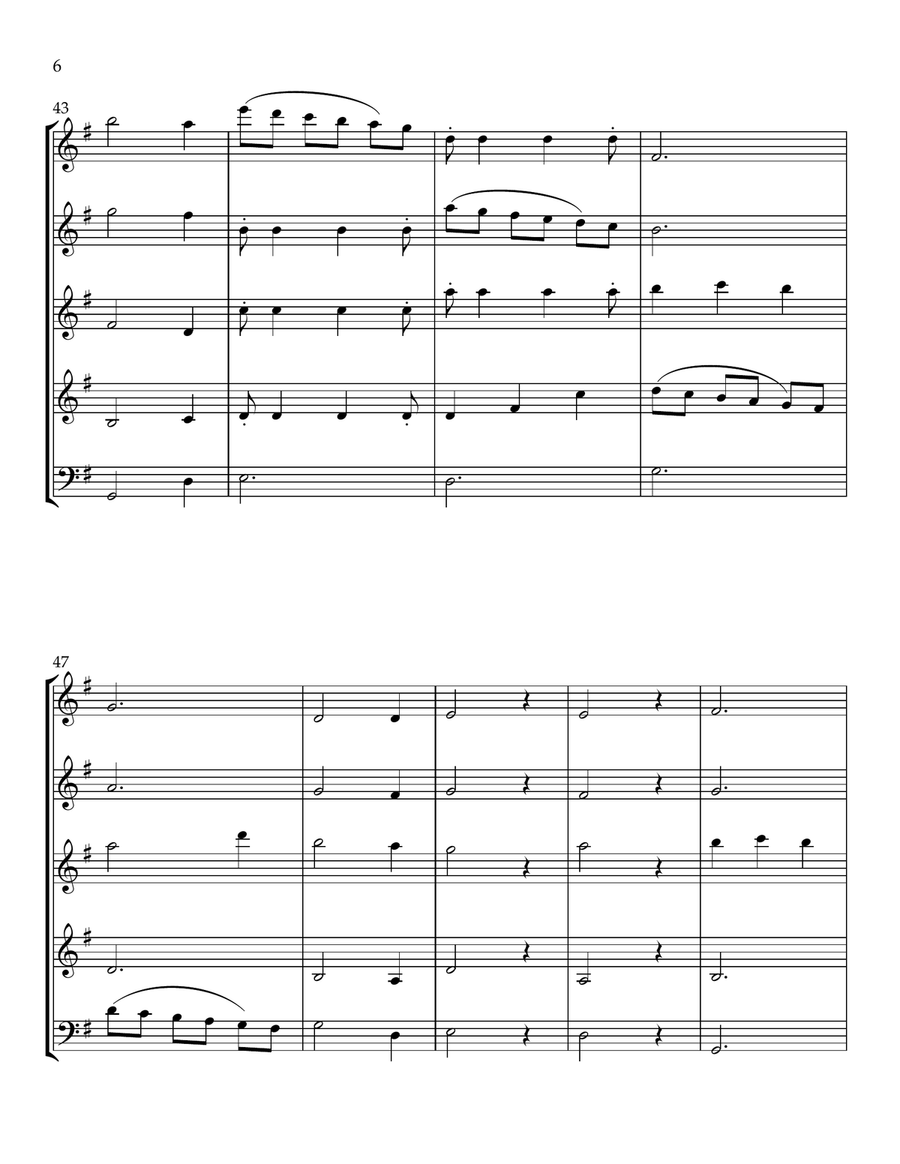 Bring A Torch Jeanette Isabella Woodwind Quintet scores gallery preview page 6