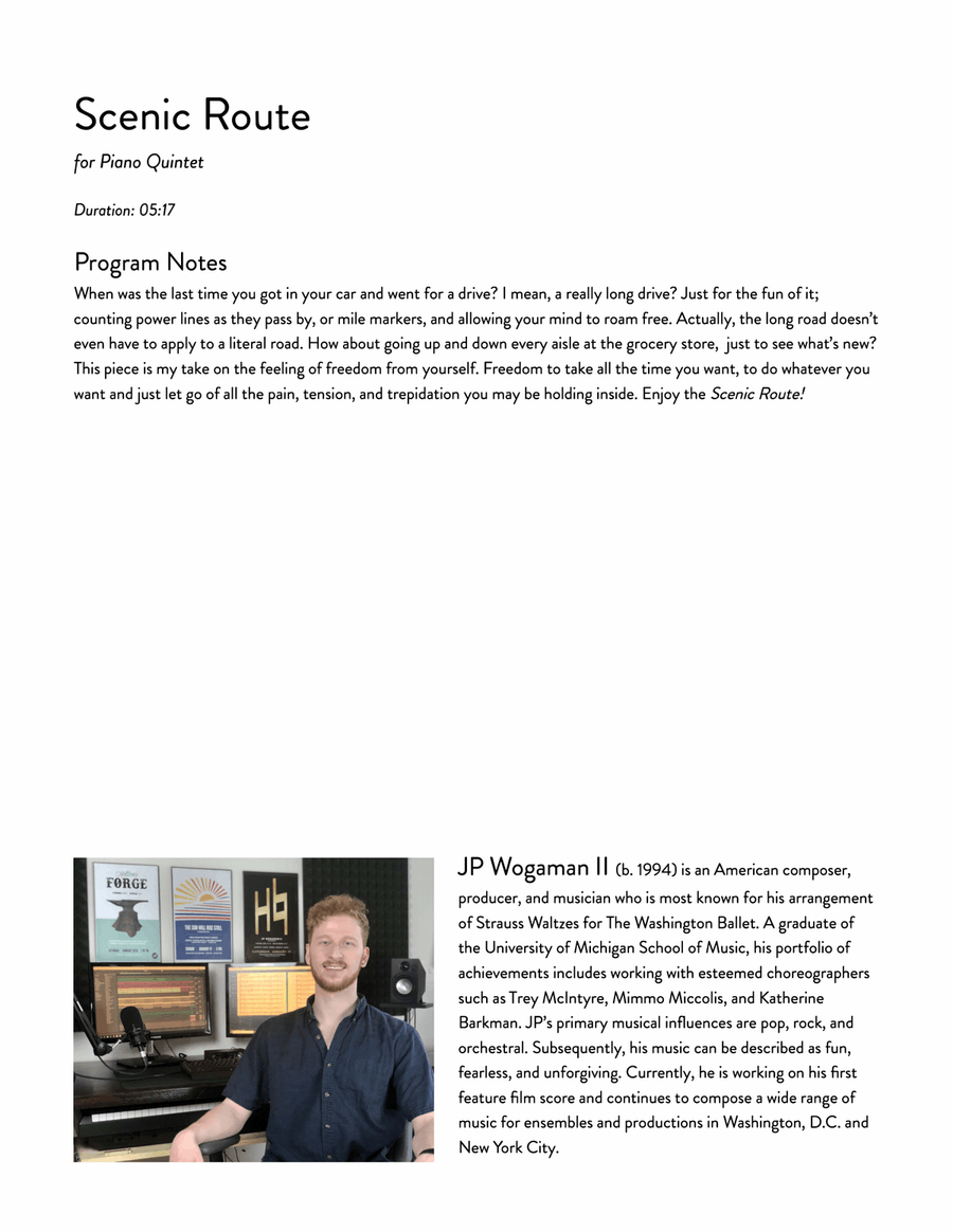 Scenic Route Piano Quintet scores gallery preview page 3