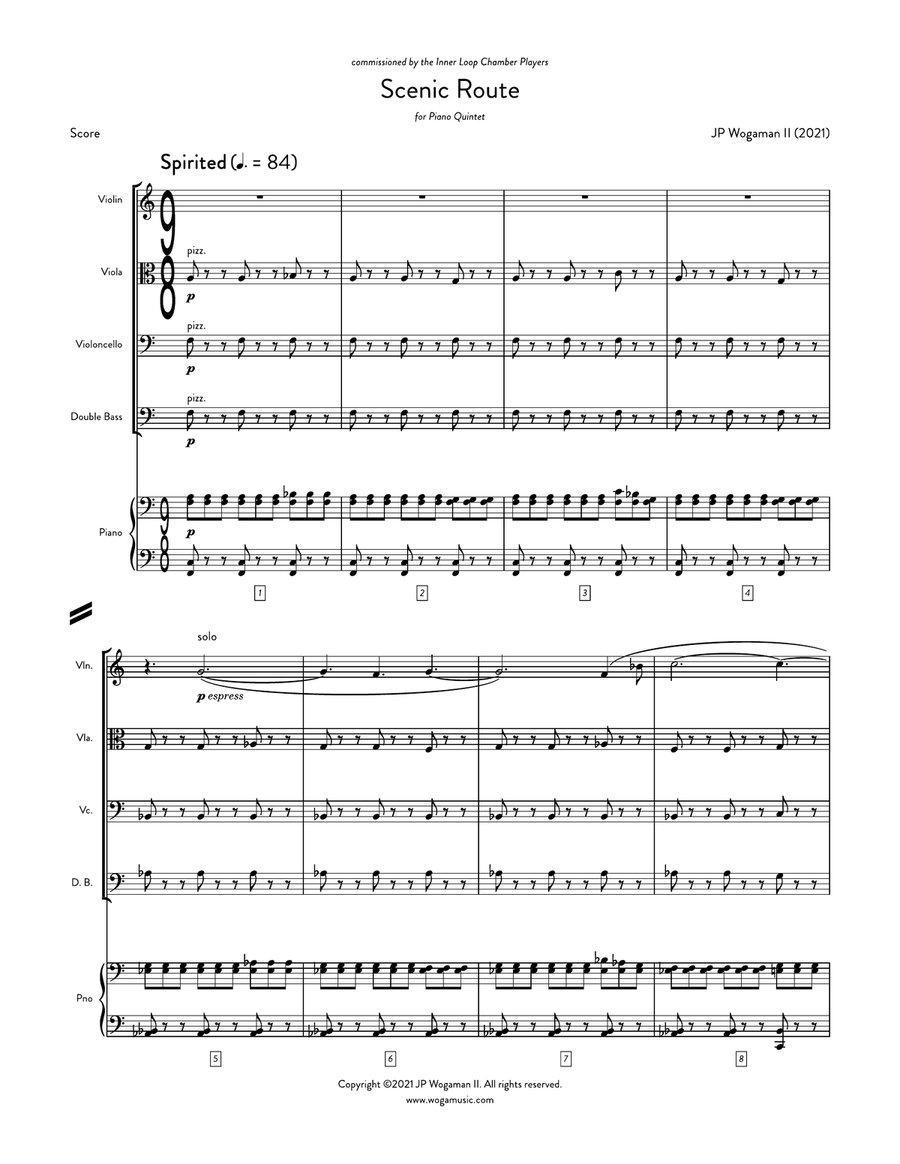 Scenic Route Piano Quintet scores gallery preview page 5