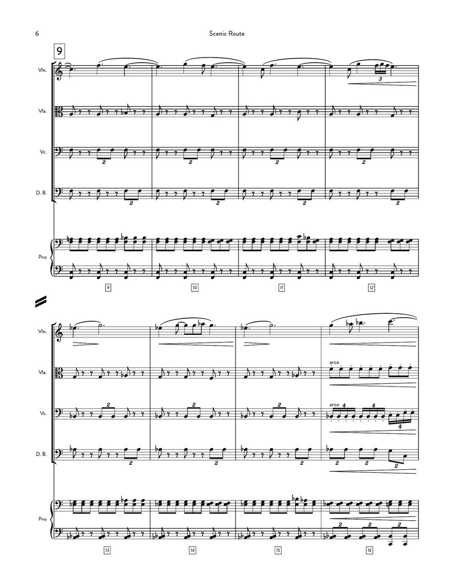 Scenic Route Piano Quintet scores gallery preview page 6
