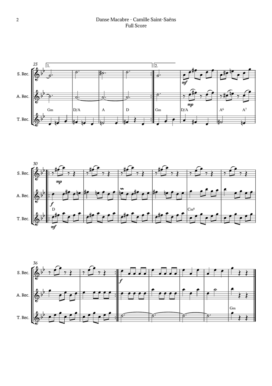 Danse Macabre by Camille Saint-Saëns Chamber Music scores gallery preview page 2