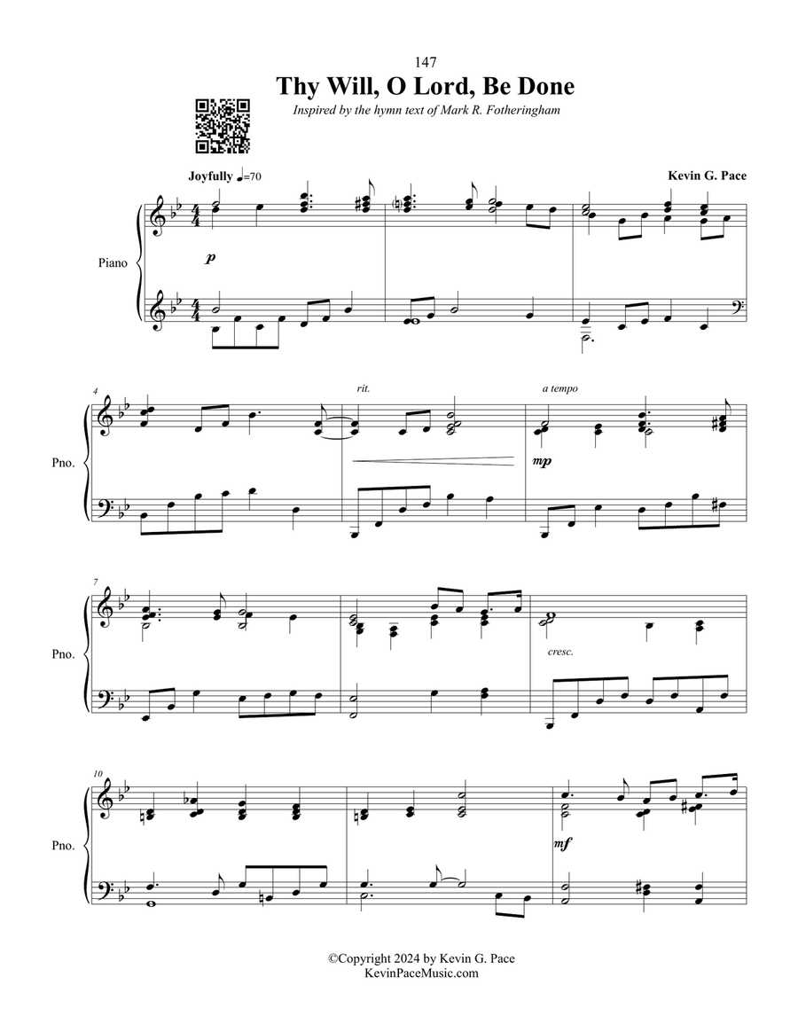 Thy Will, O Lord, Be Done - piano solo Piano Solo scores gallery preview page 2