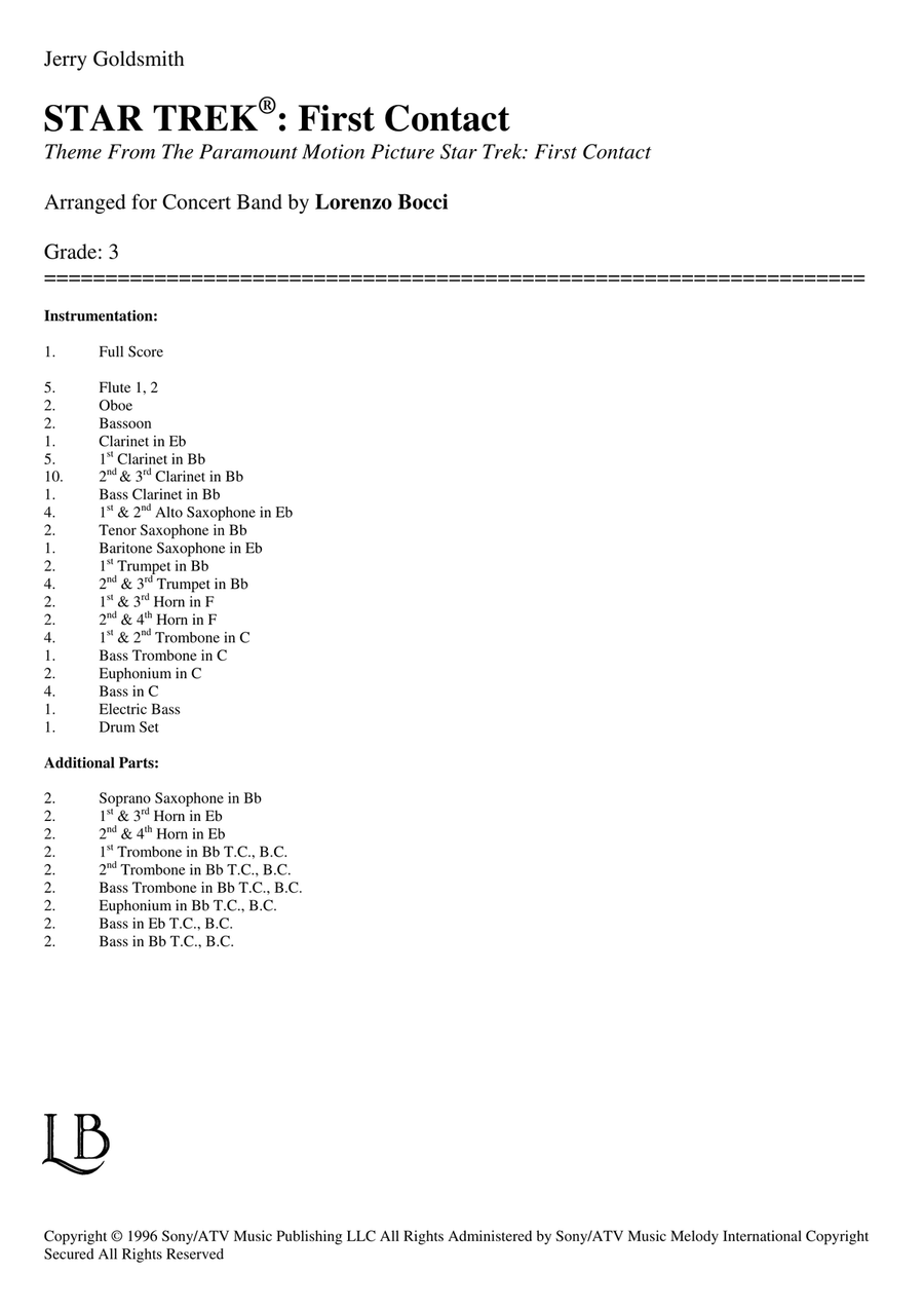 Star Trek(R) First Contact Concert Band scores gallery preview page 2