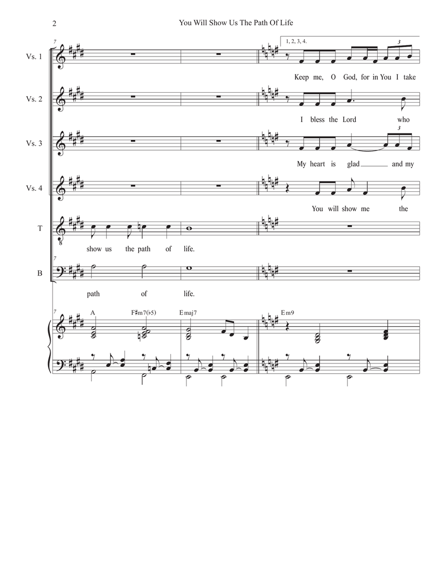 You Will Show Us The Path Of Life (Psalm 16) (Duet for Tenor and Bass solo) Tenor Voice scores gallery preview page 2