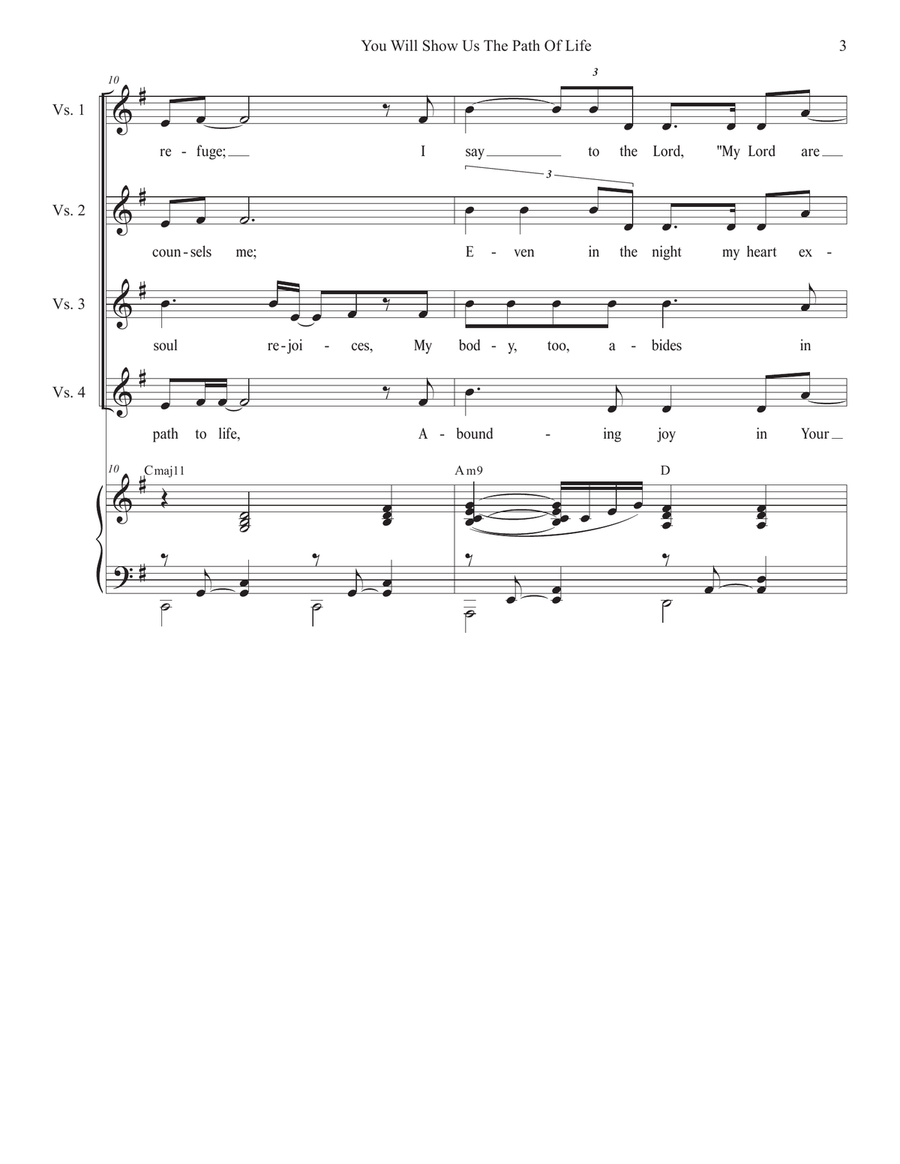 You Will Show Us The Path Of Life (Psalm 16) (Duet for Tenor and Bass solo) Tenor Voice scores gallery preview page 3