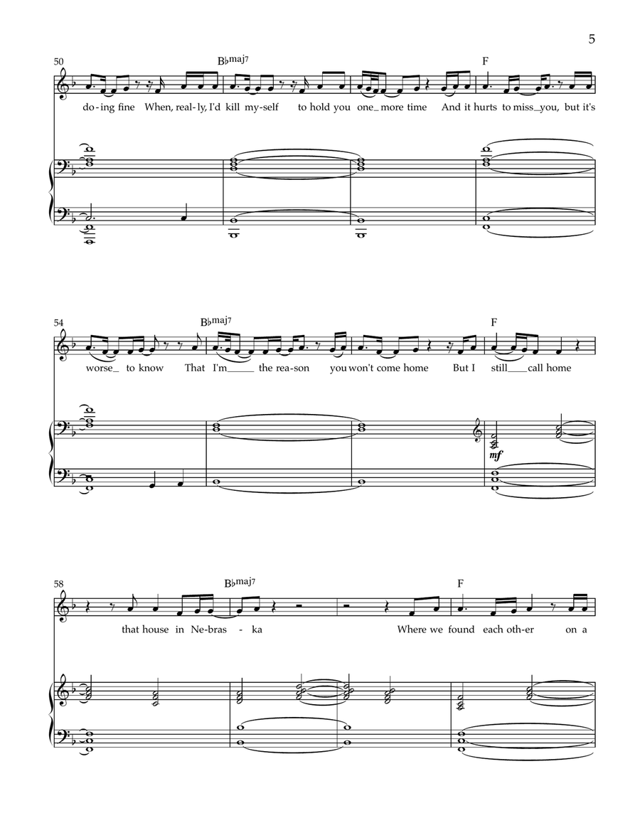 A House In Nebraska A House In Nebraska Piano, Vocal scores gallery preview page 5