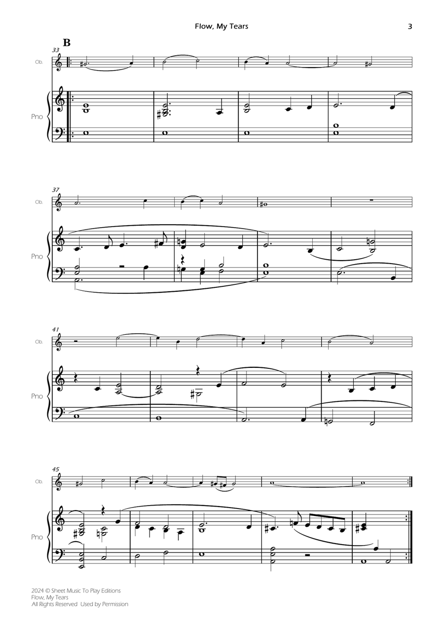 Flow My Tears - Oboe and Piano (Full Score and Parts) Piano scores gallery preview page 5