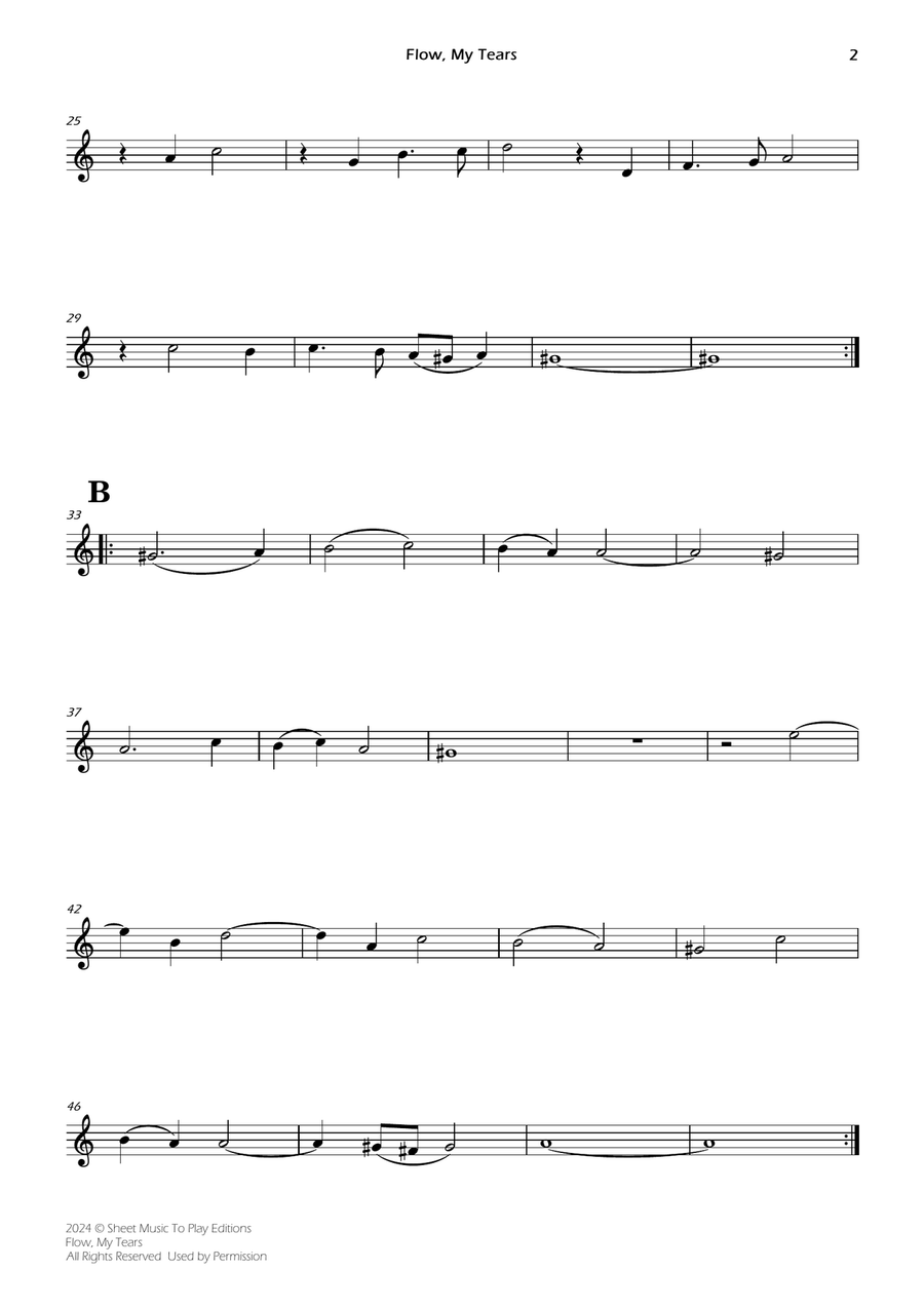 Flow My Tears - Violin and Piano (Individual Parts) Violin Solo scores gallery preview page 2