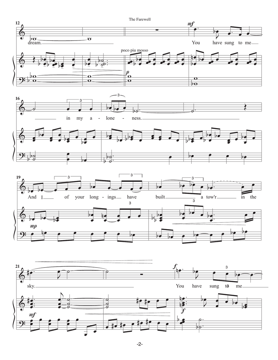 The Farewell (from Gibran's The Prophet) Voice scores gallery preview page 2