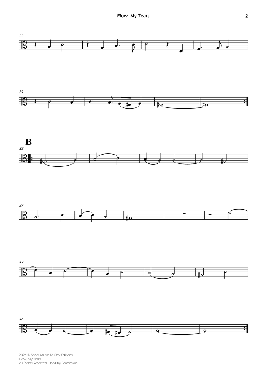 Flow My Tears - Viola and Piano (Individual Parts) Piano scores gallery preview page 2